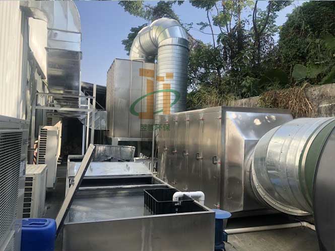 气旋混合喷淋塔+活性炭吸附器
