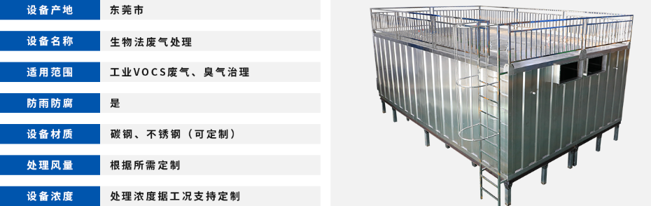 生物法废气处理设备参数表格