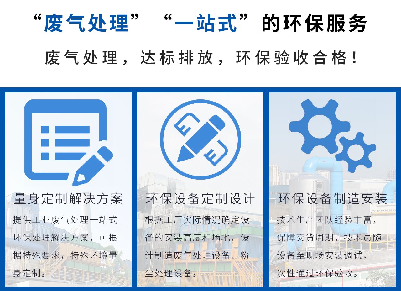 “废气处理，达标排放，环保验收合格！