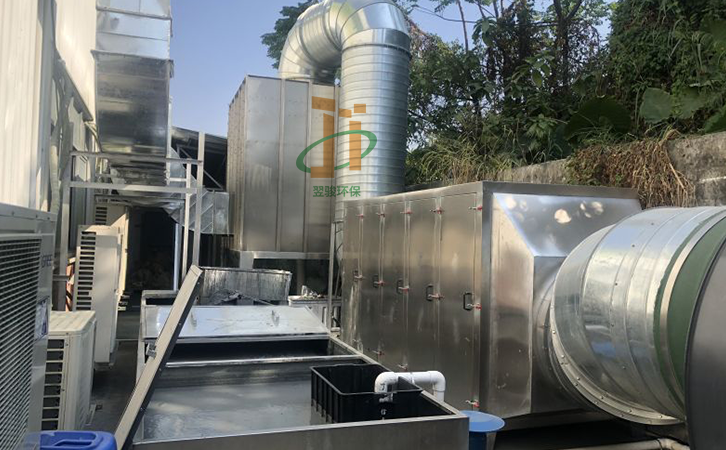 涂装废气治理工艺（气旋混动塔+活性炭吸附器）